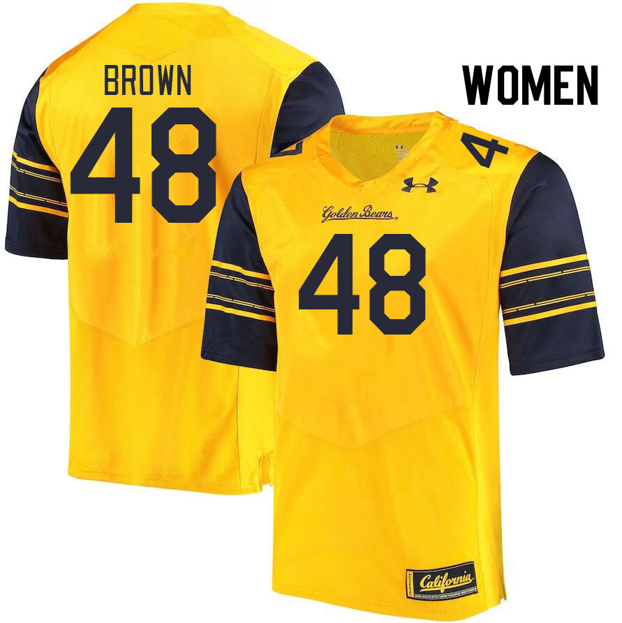 Women #48 Wesley Brown California Golden Bears College Football Jerseys Stitched Sale-Gold - Click Image to Close